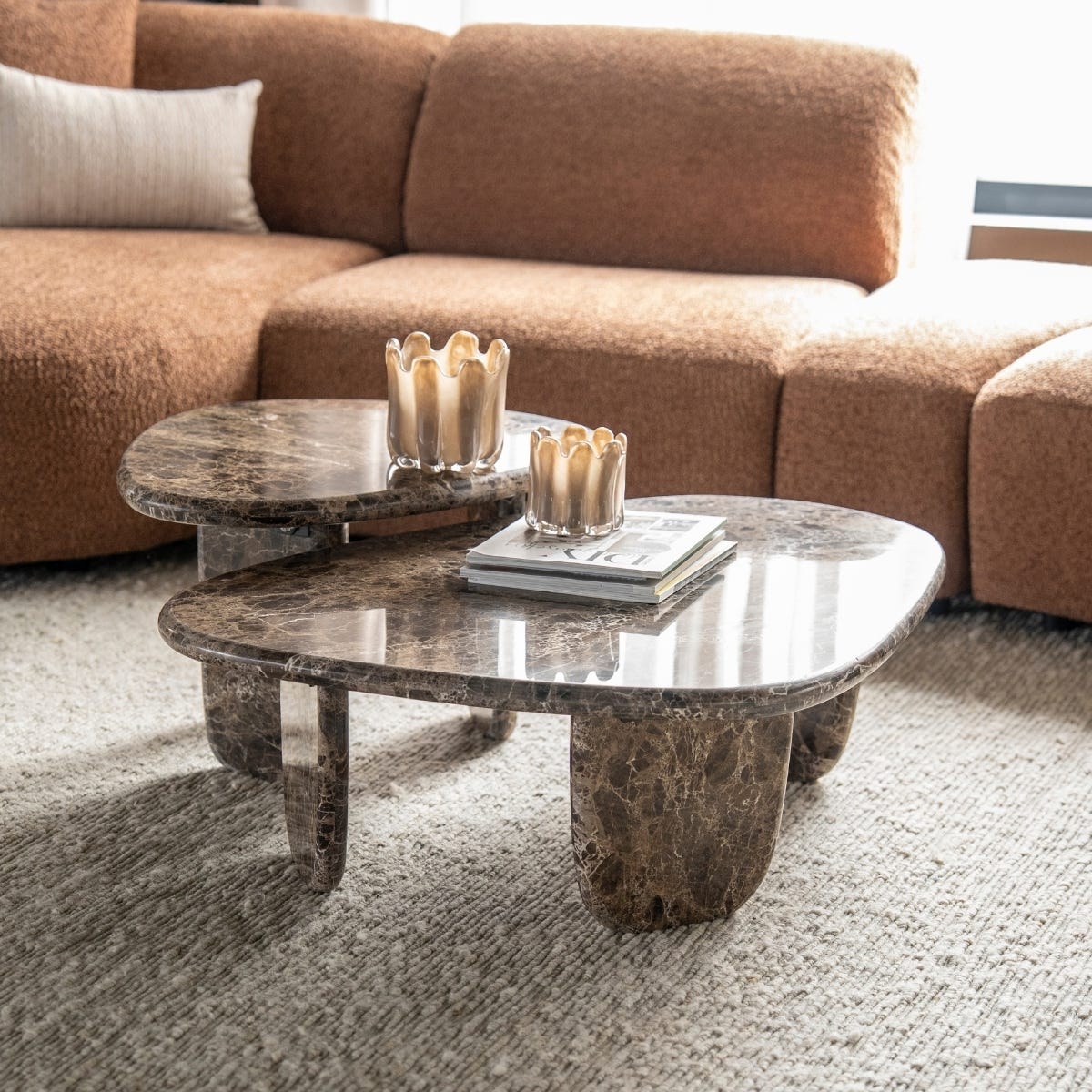 Eleonora Salontafel Devin Large Bruin 100 x 85 x 31 cm