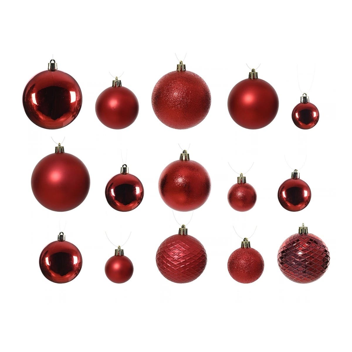 Kerstballen onbreekbaar tube 100 stuks Christmas red