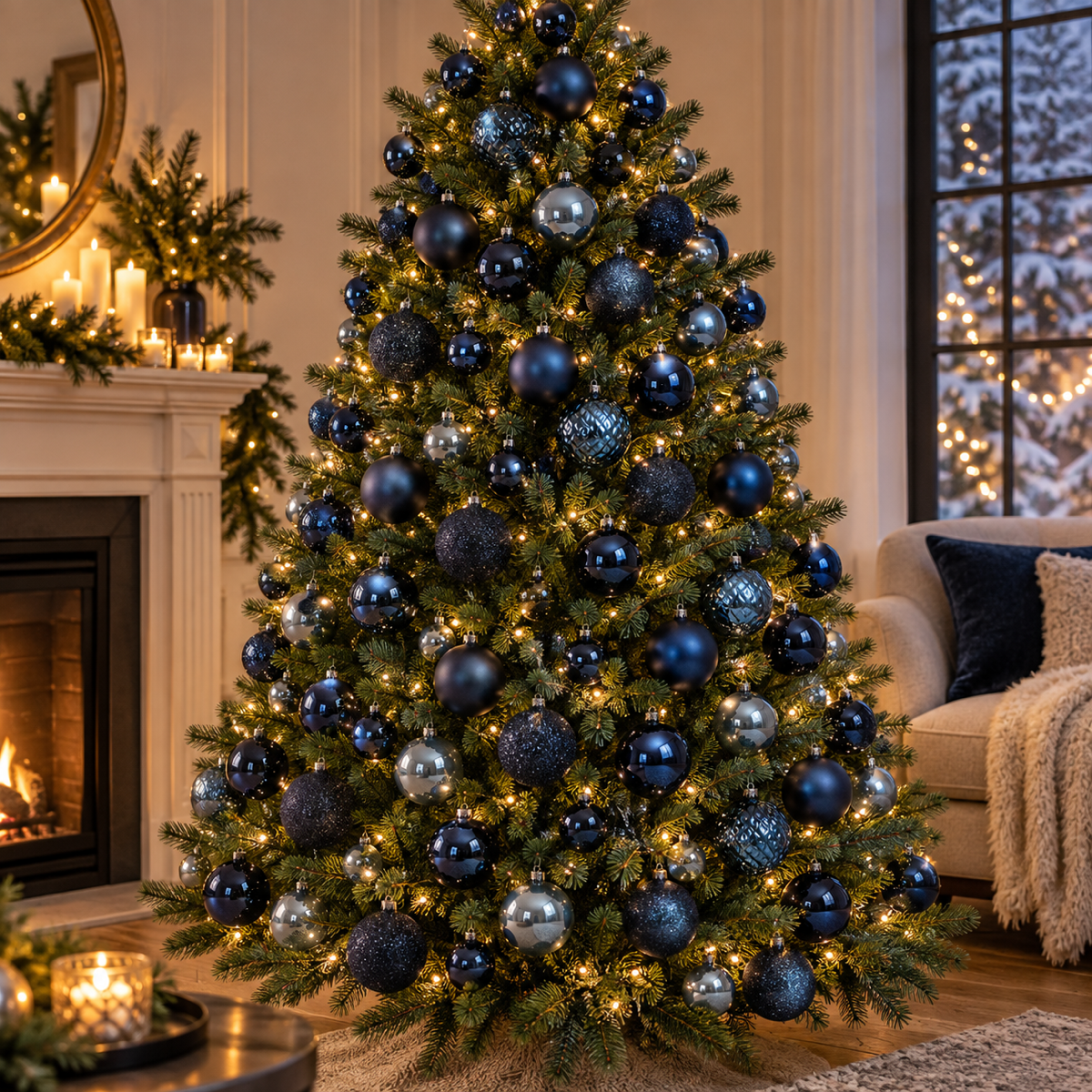 Decoris Kerstbal Kunststof Night Blue Blauw 100 stuks