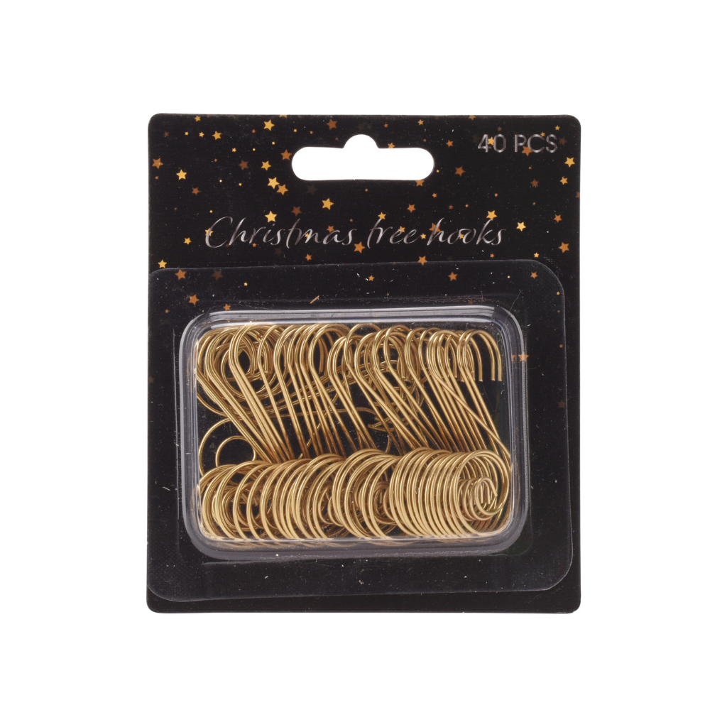 Kerstboomhaakjes goud 40 stuks