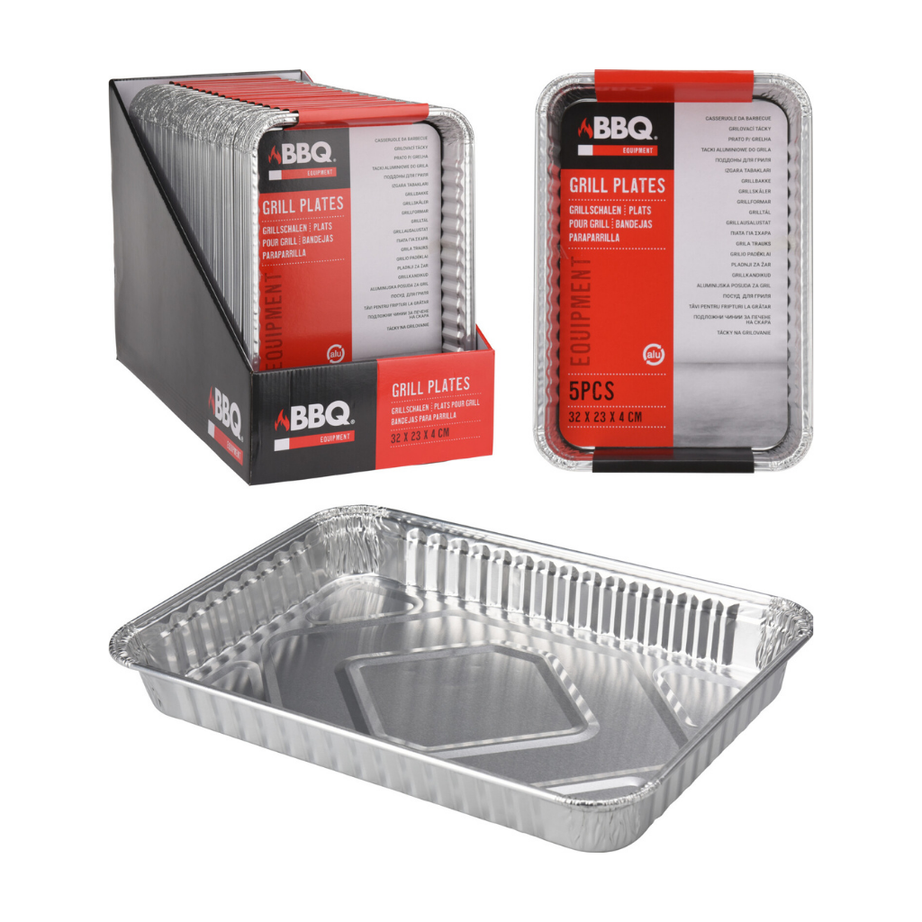 Barbecue Grillschalen 5 stuks 34 x 23 x 2.5 cm