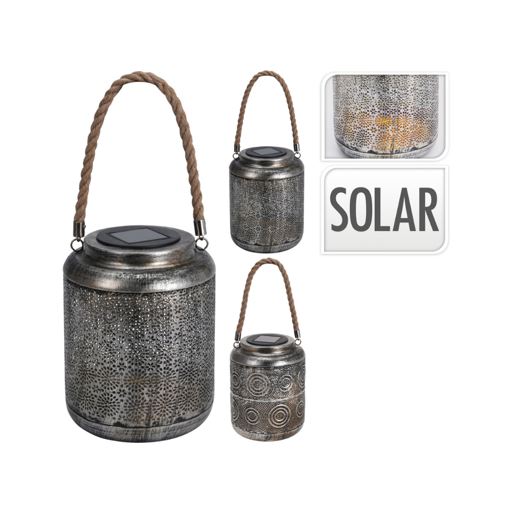Solar Lantaarn metaal 15 x 22 cm