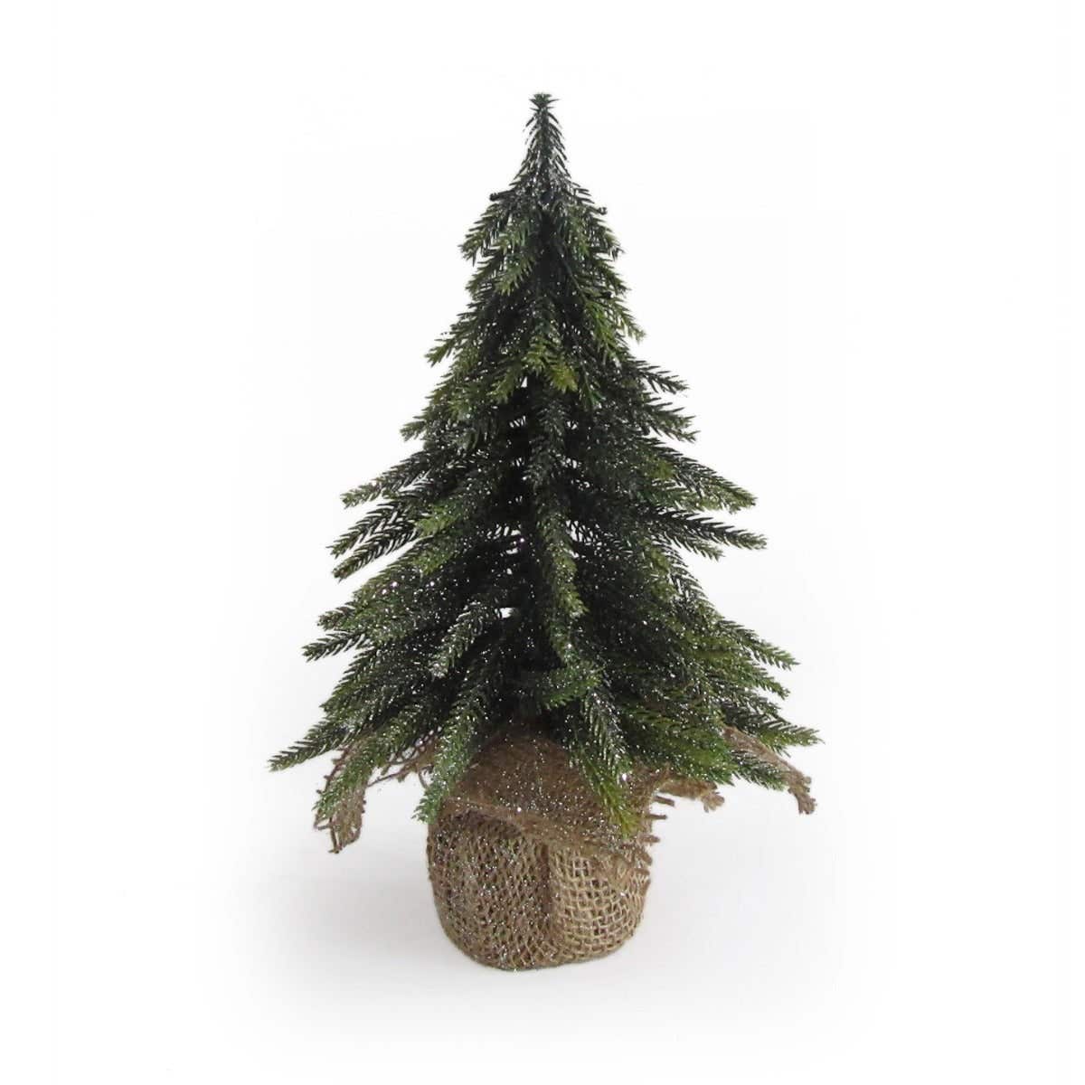 Evergreen mini kunstkerstboom silver finish 27 cm