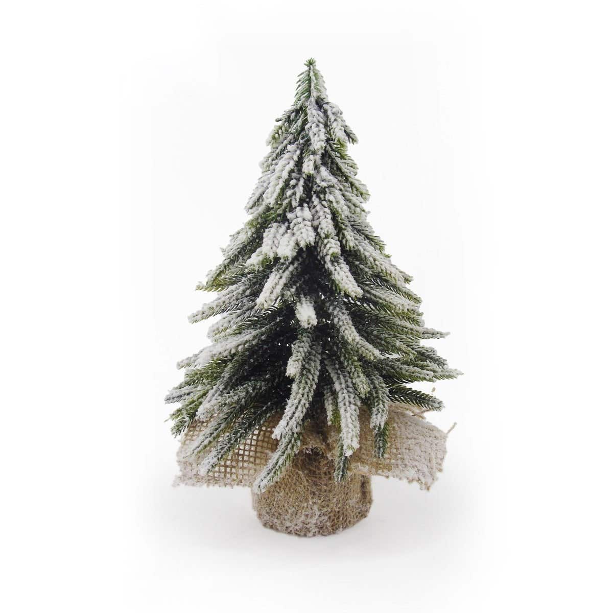 Evergreen mini kunstkerstboom sneeuw 27 cm