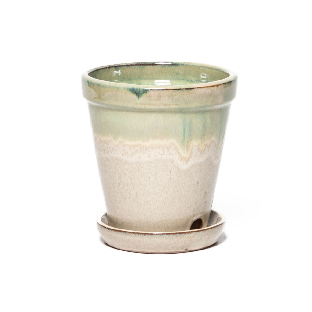 Pot met schotel Pistache 16 x 17 cm