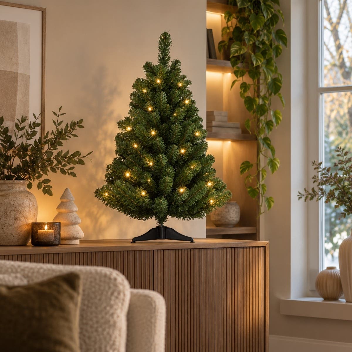Startree Tafel Kunstkerstboom Artic Spruce Groen met Verlichting 90 cm