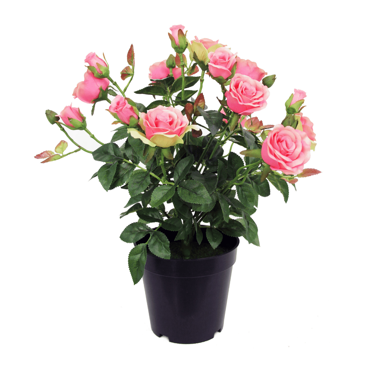 De Bosrand Kunstplant Roos Roze 38 cm