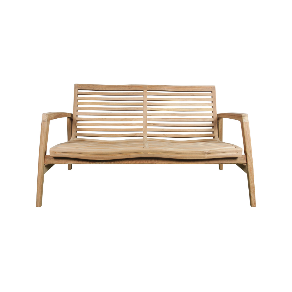 Timber Bank 2-zits Leeds Naturel 136 x 71 x 76 cm