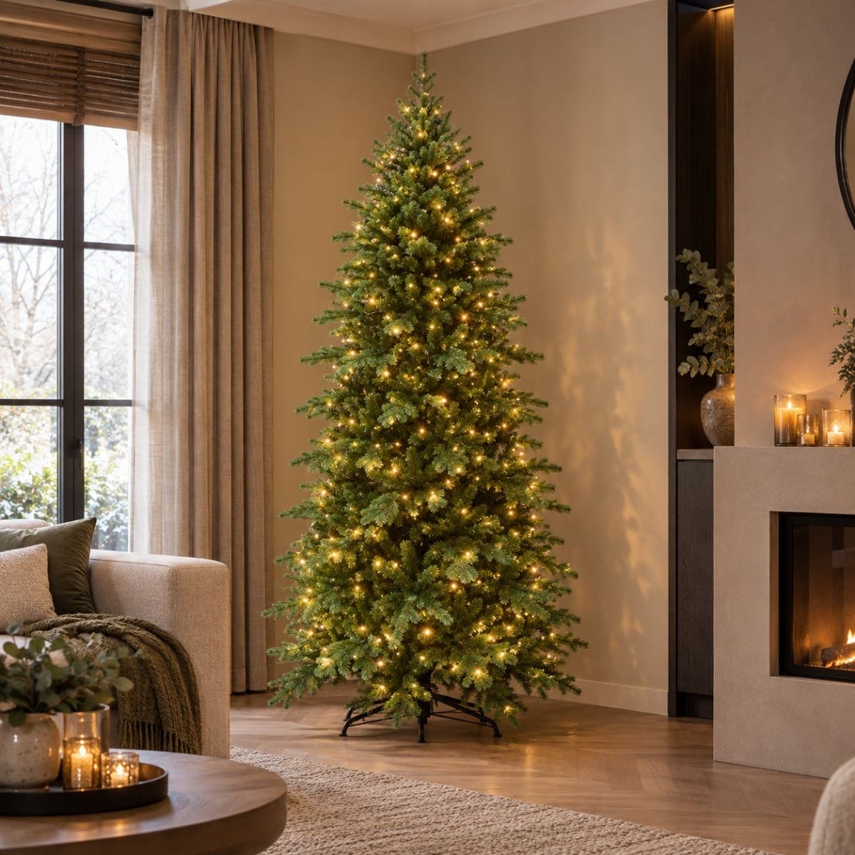 Evergreen Kunstkerstboom Janga Slim Groen met Verlichting 240 x 133 cm