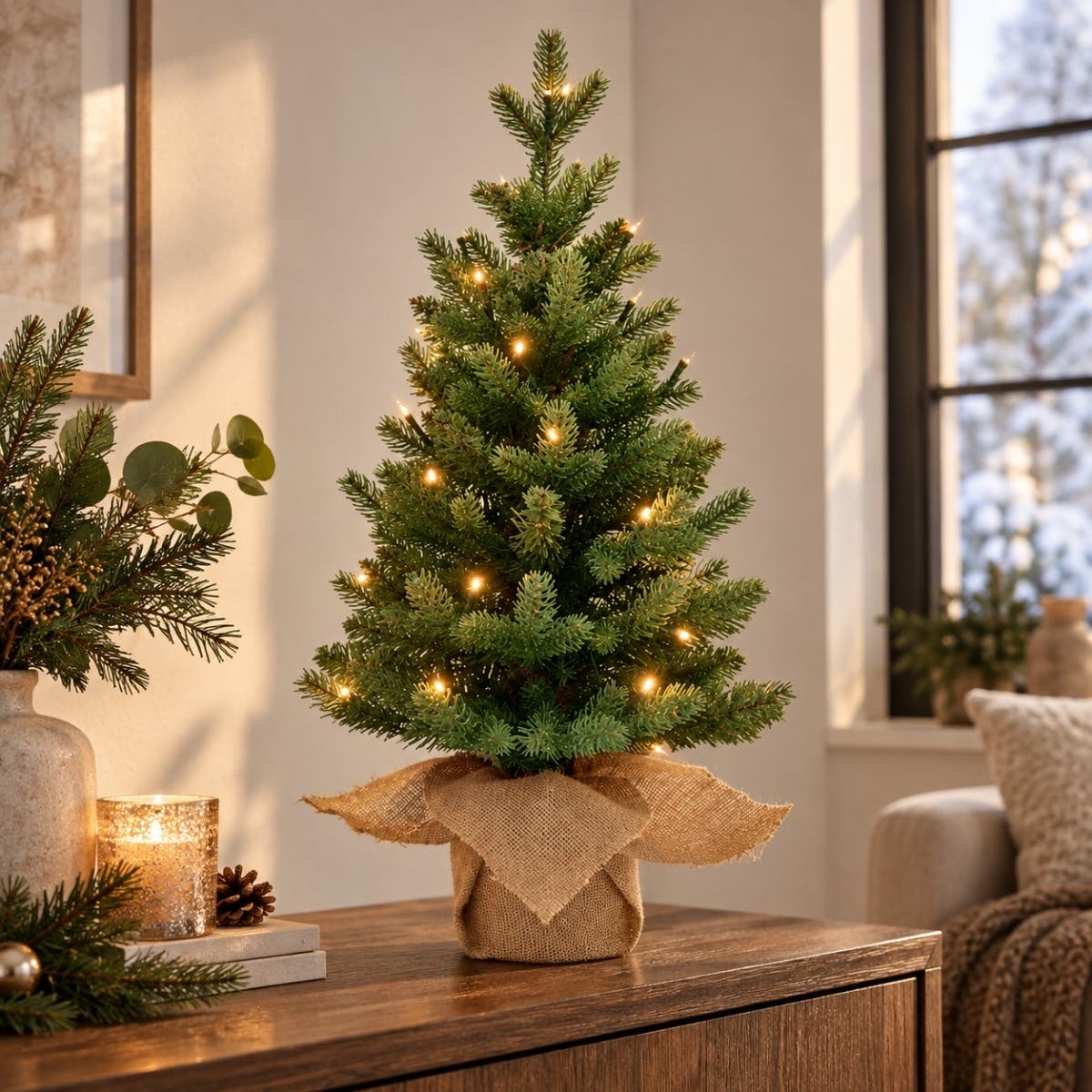 Evergreen Tafel Kunstkerstboom Janga met Verlichting 100 cm