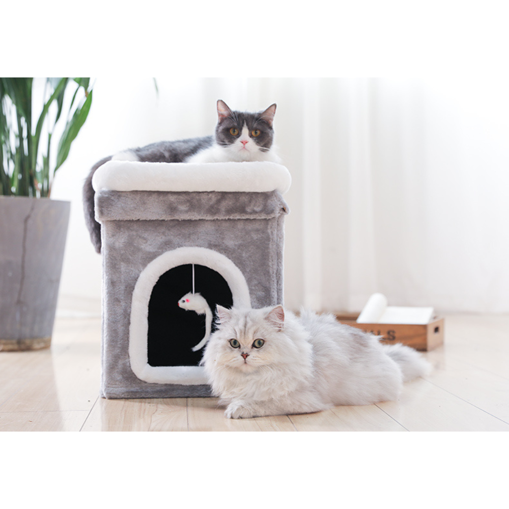 Kattenhuis grijs 31 x 42 cm