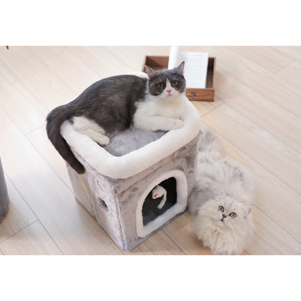 Kattenhuis grijs 31 x 42 cm