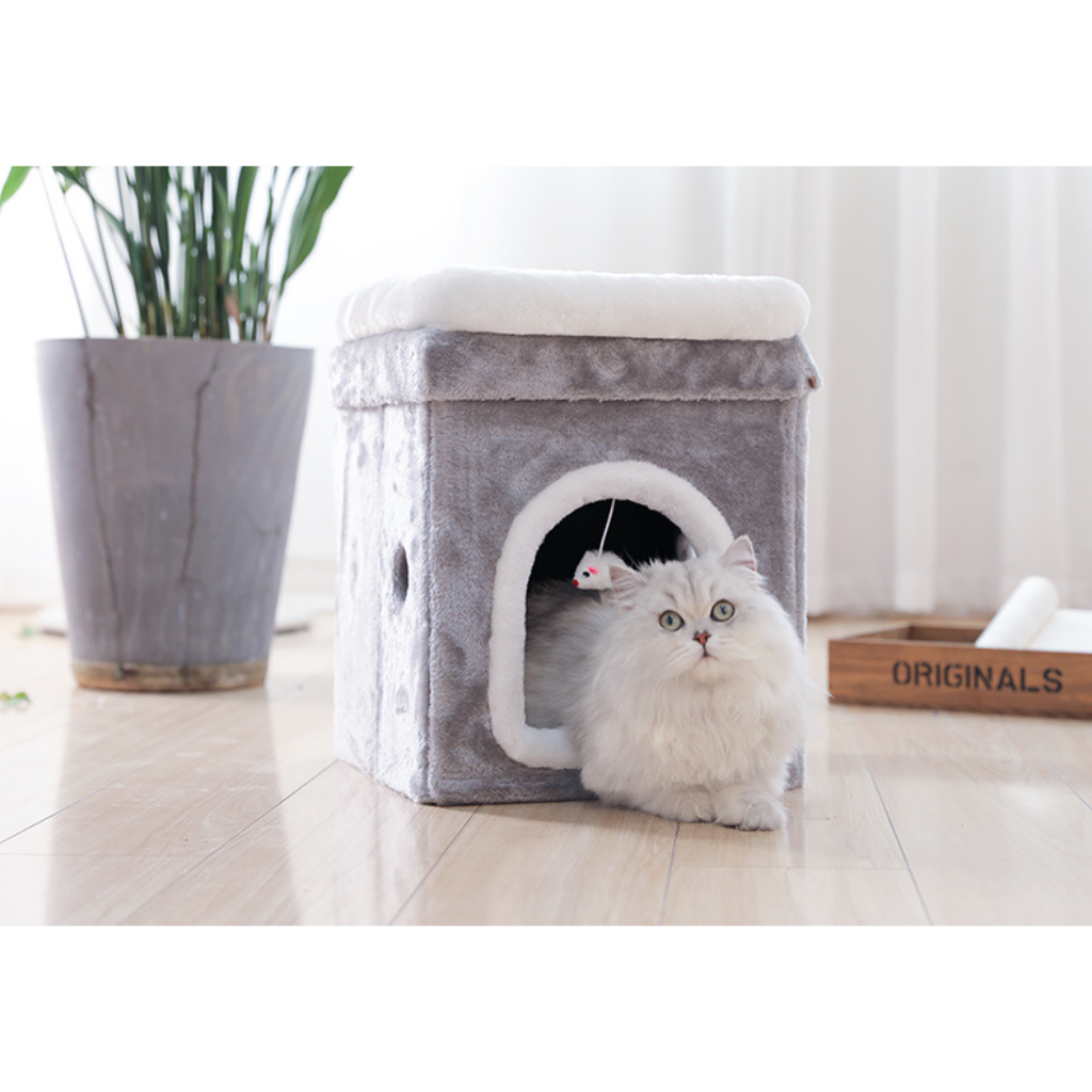 Kattenhuis grijs 31 x 42 cm