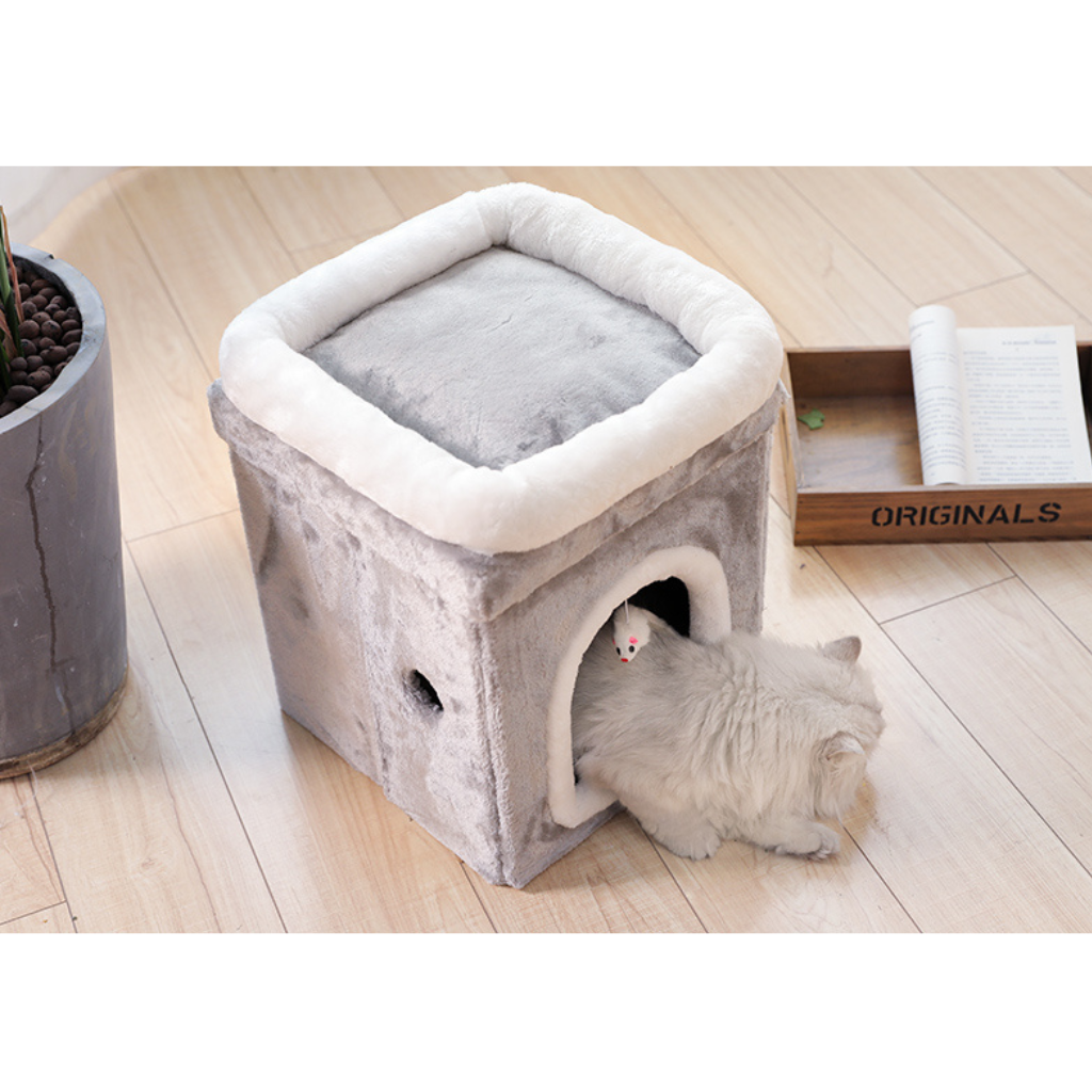 Kattenhuis grijs 31 x 42 cm