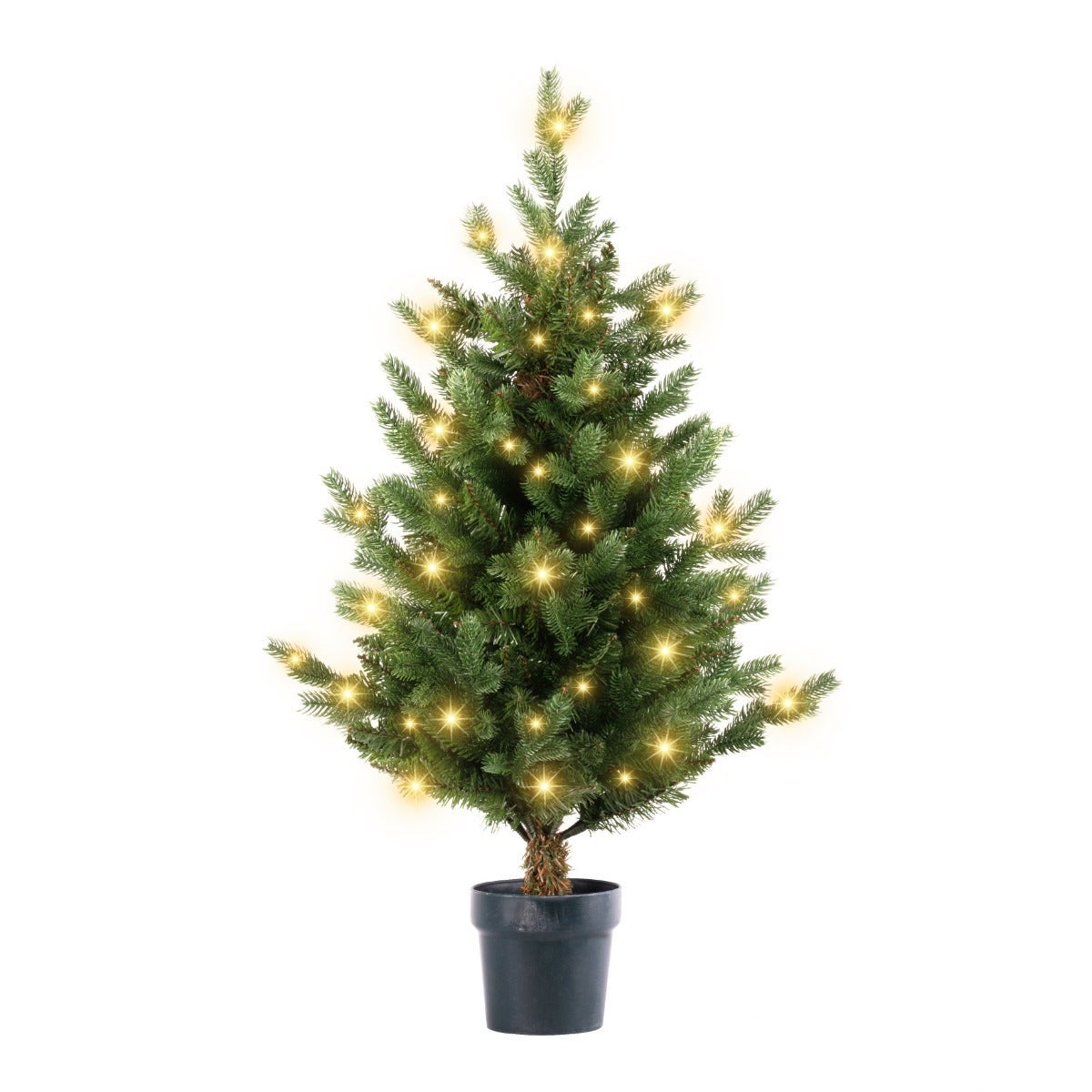 Evergreen kunstkerstboom in pot Janga met verlichting 100 cm