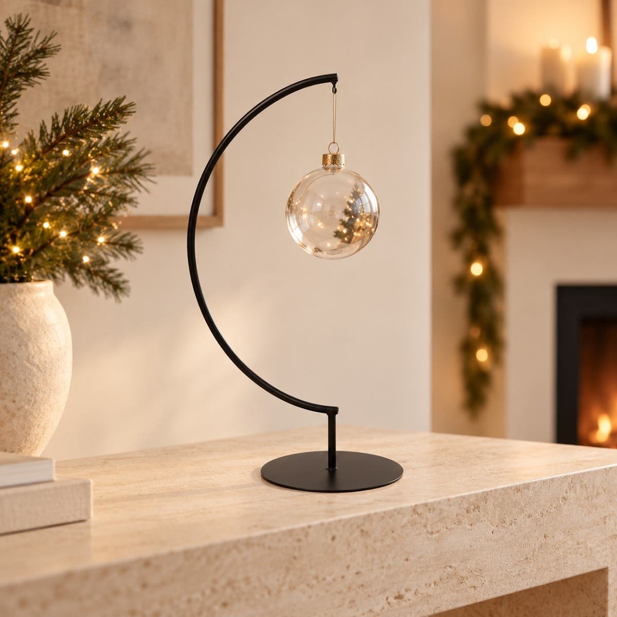 Ornament standaard zwart 20 x 50 cm