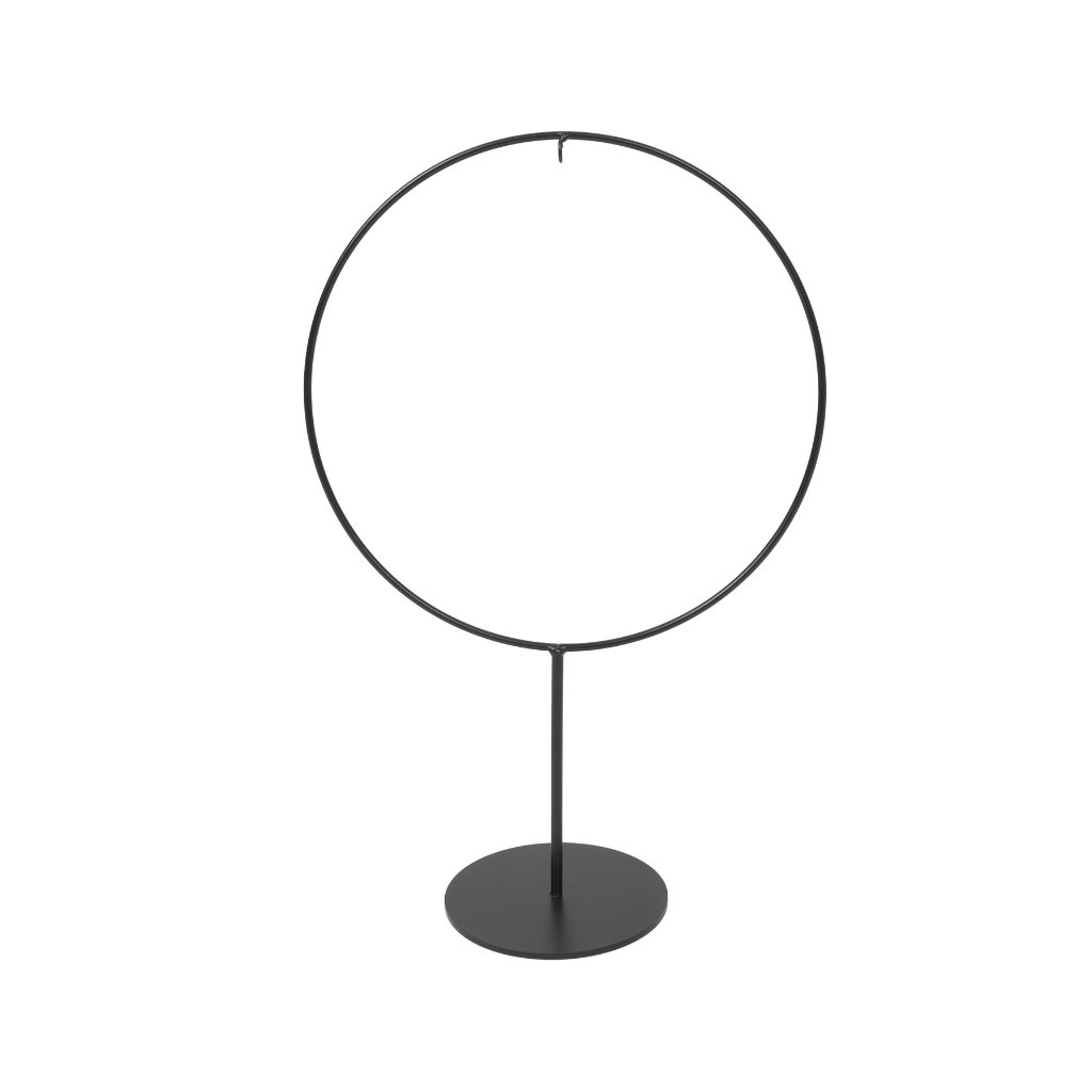 Ornament standaard cirkel zwart 27 x 41 cm