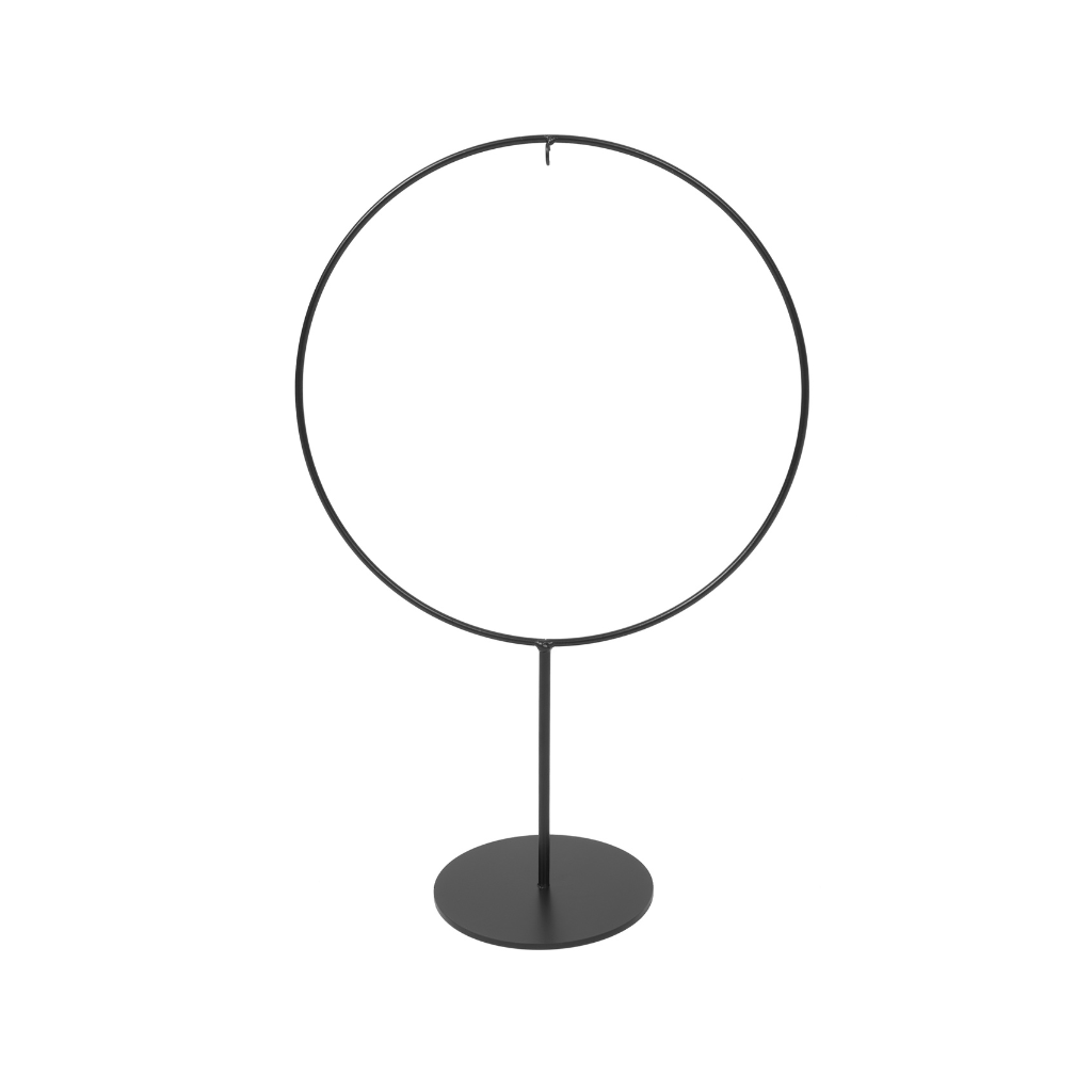 Ornament standaard cirkel zwart 22 x 32 cm