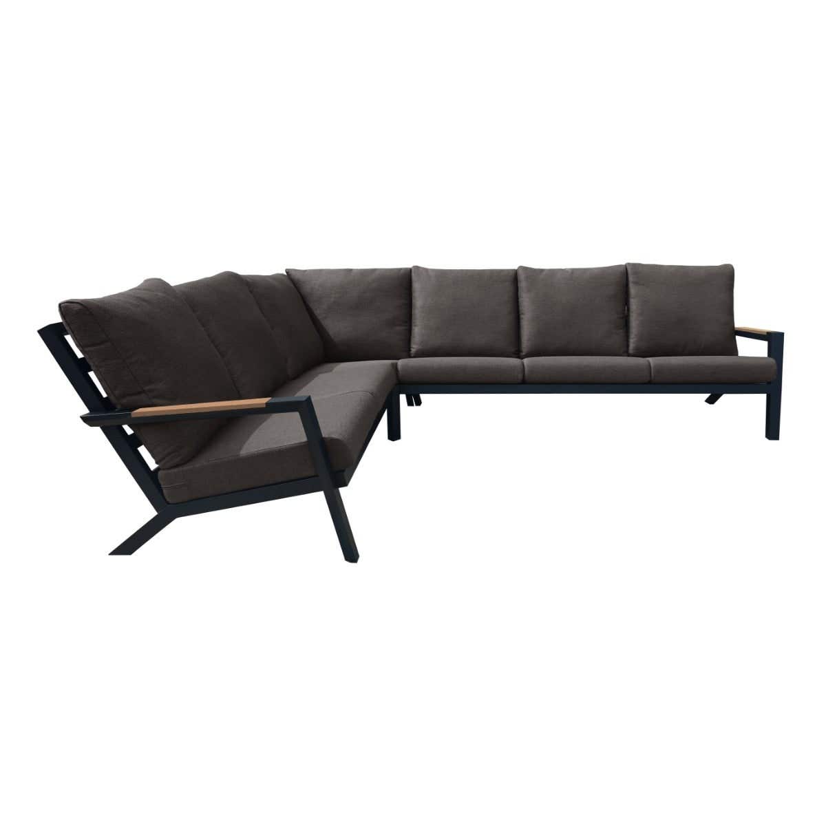 Royal Seasons Hoeklounge 6-zits Detroit Zwart 296 x 221 x 77 cm