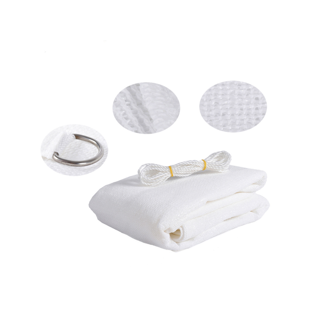 Schaduwdoek driehoek wit 3,6 m met draagtas 180g/m²