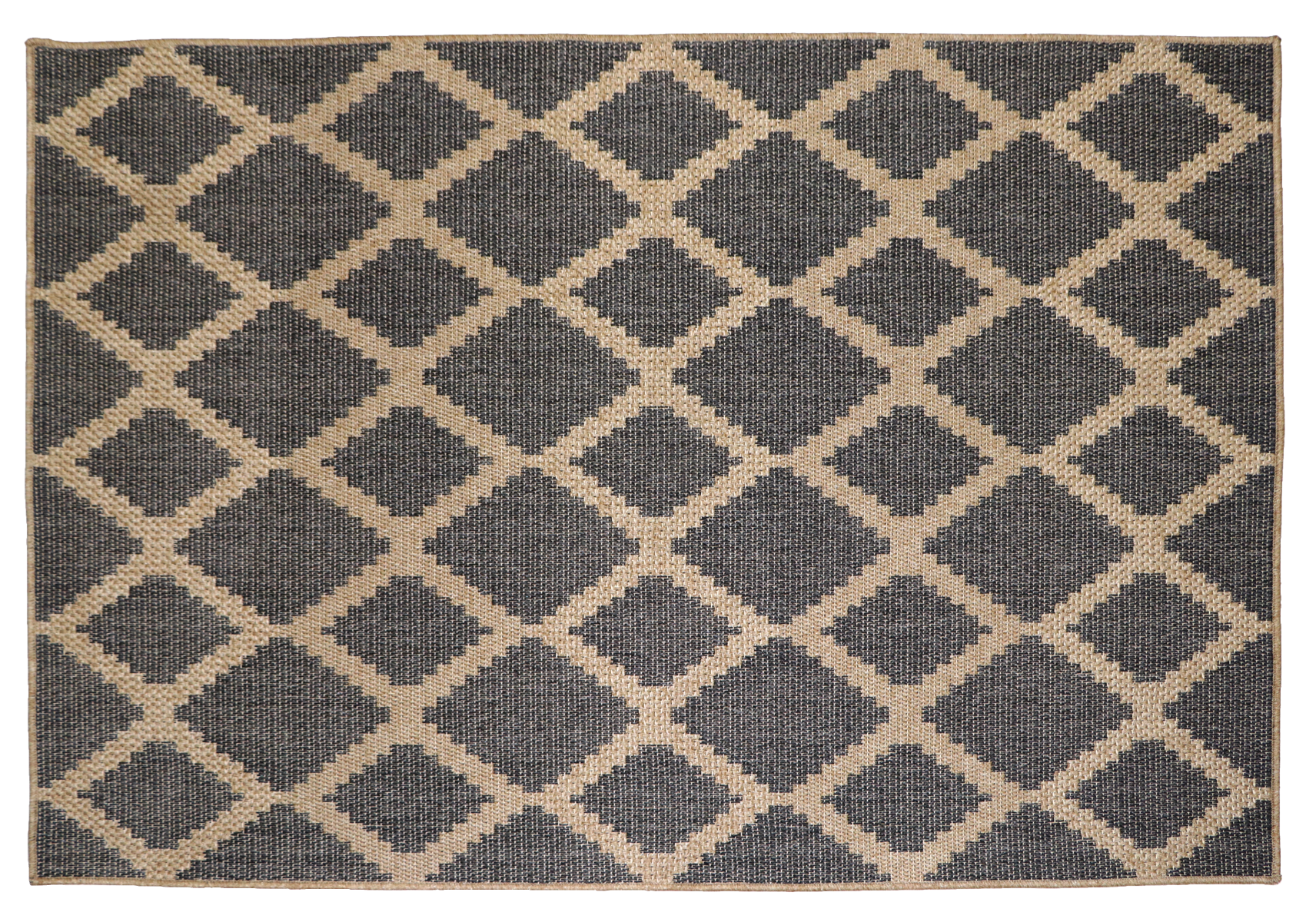 Outdoor vloerkleed diamond natural/black 160 x 230 cm