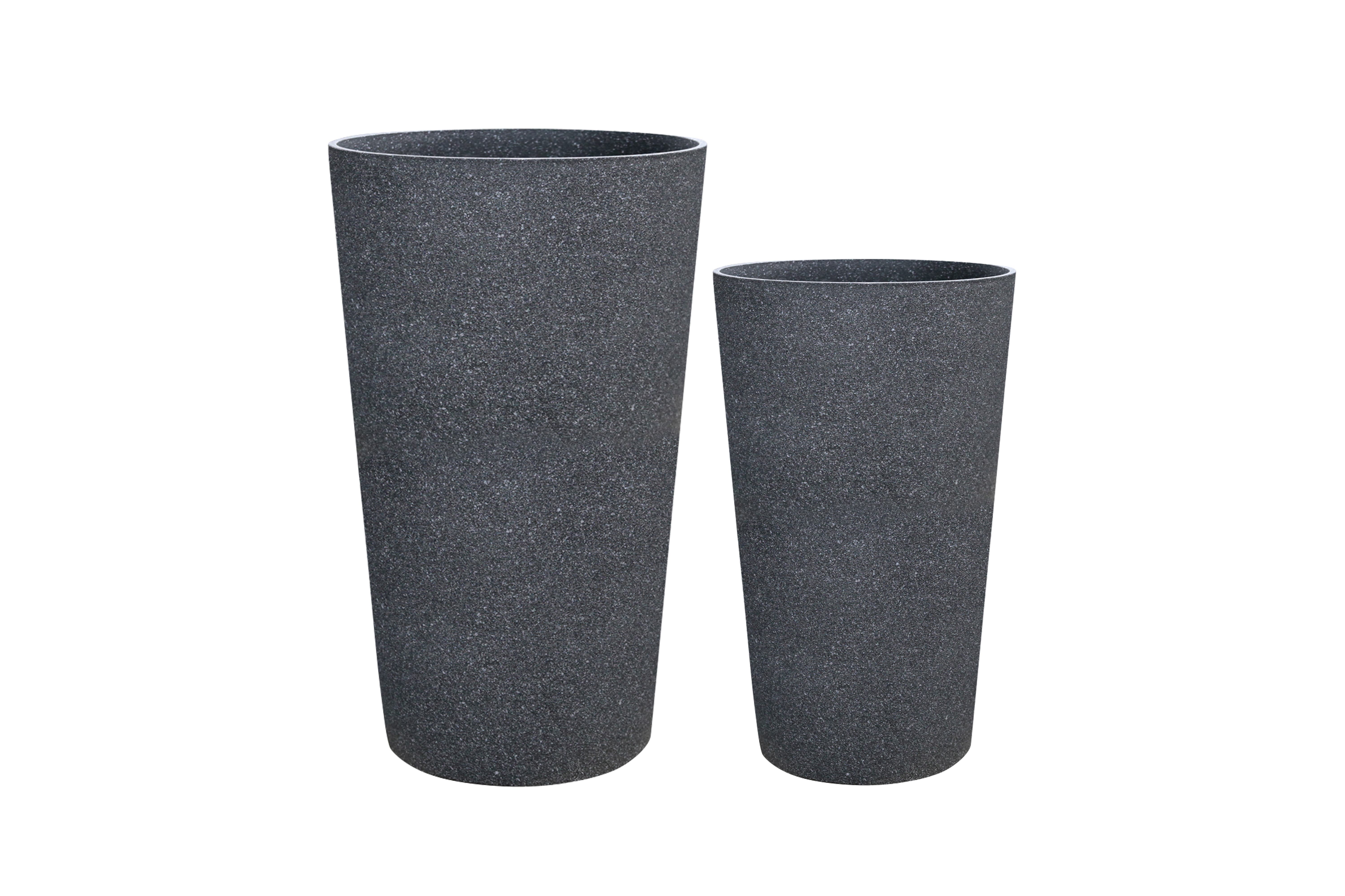 De Bosrand Pot Kunststof Hoog Mediterranean Black 36.5 x 62 cm