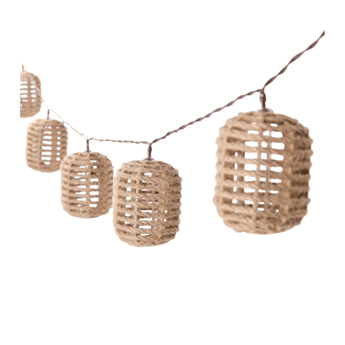 Solar lichtsnoer 10L ovaal hemp natural 5 x7 cm