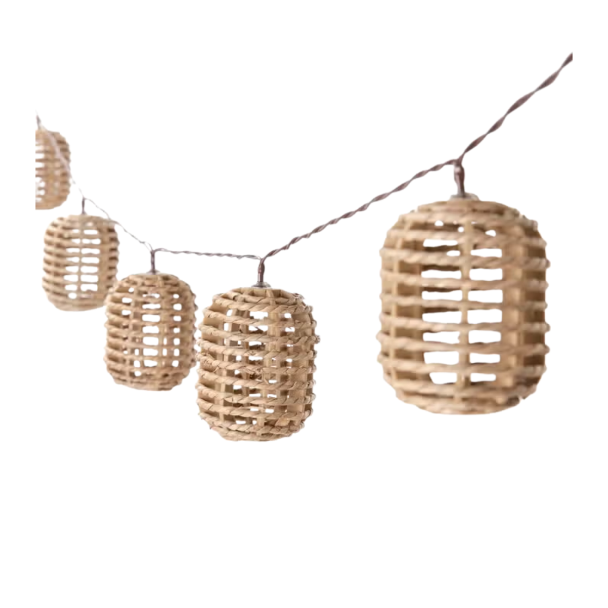 Solar lichtsnoer 10L ovaal seagrass natural 5 x 7 cm