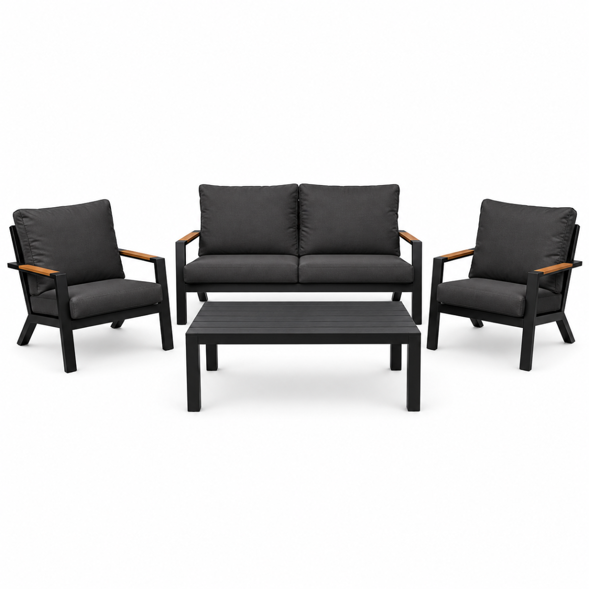 Royal Seasons Loungeset 4-zits Detroit Zwart