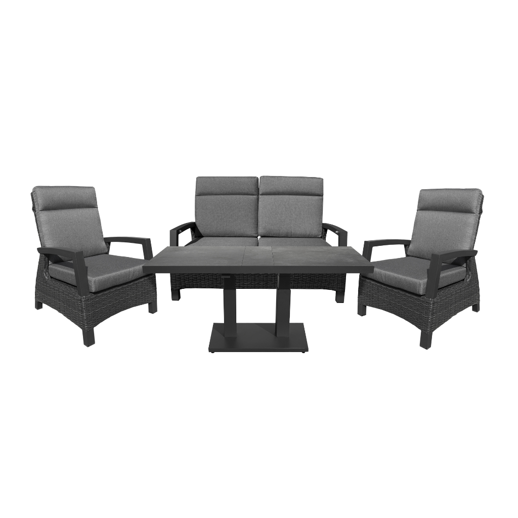 Royal Seasons Loungeset 4-zits Lissabon met Tafel Antraciet