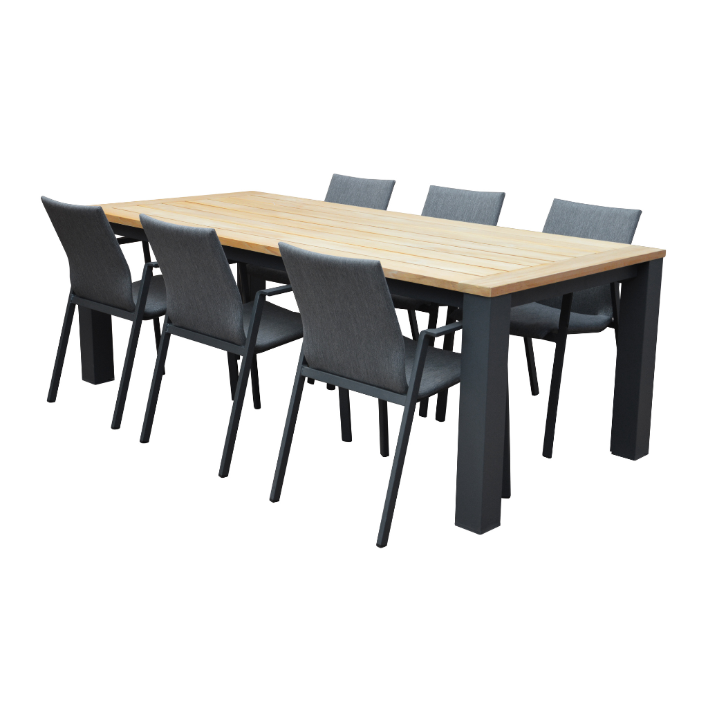 Royal Seasons Diningset 6-zits Alora Antraciet