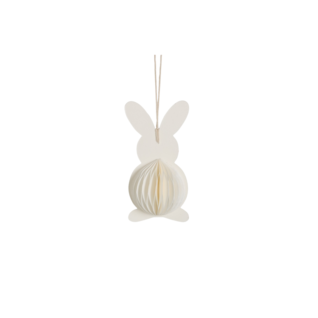 Papieren Paashaas 12 cm Wit 4 stuks