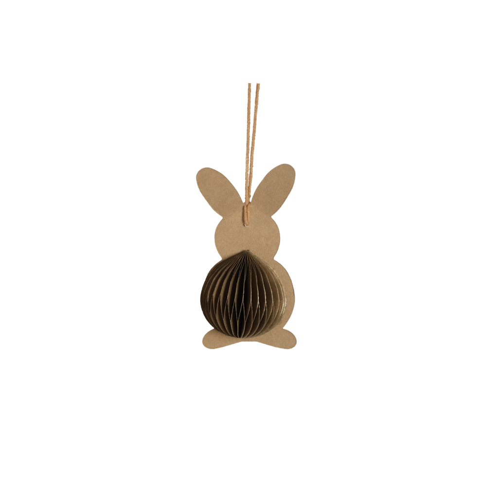 Papieren Paashaas 12 cm Beige 4 stuks