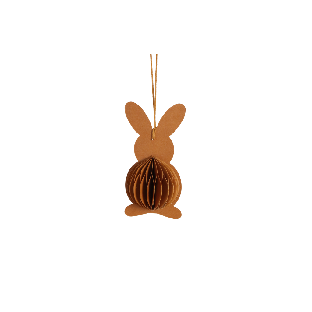 Papieren Paashaas 12 cm Bruin 4 stuks