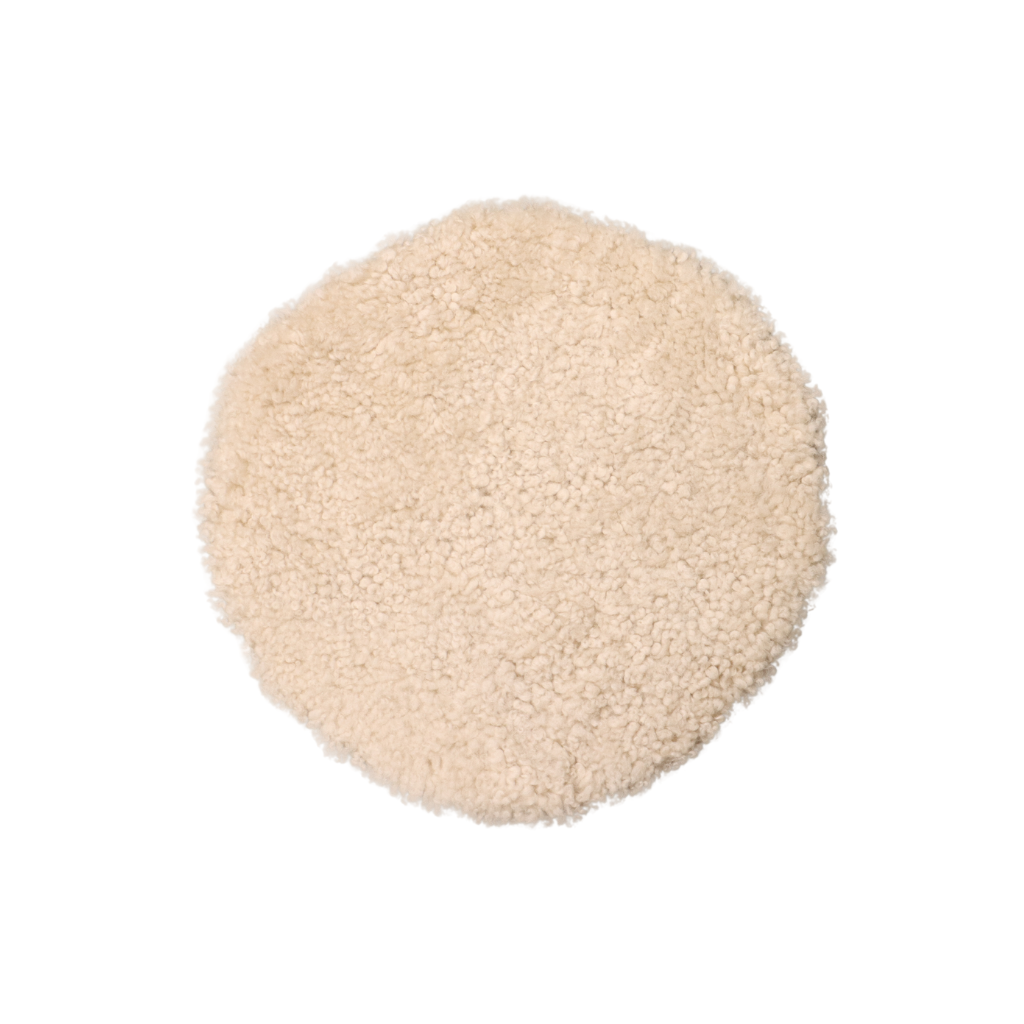 Schapenvacht zitkussen beige D 34 cm
