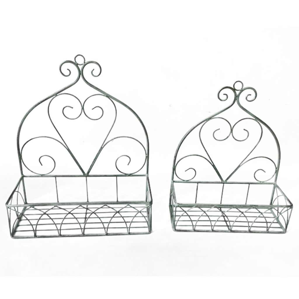 Plantenrekjes muur antiek groen 2 stuks