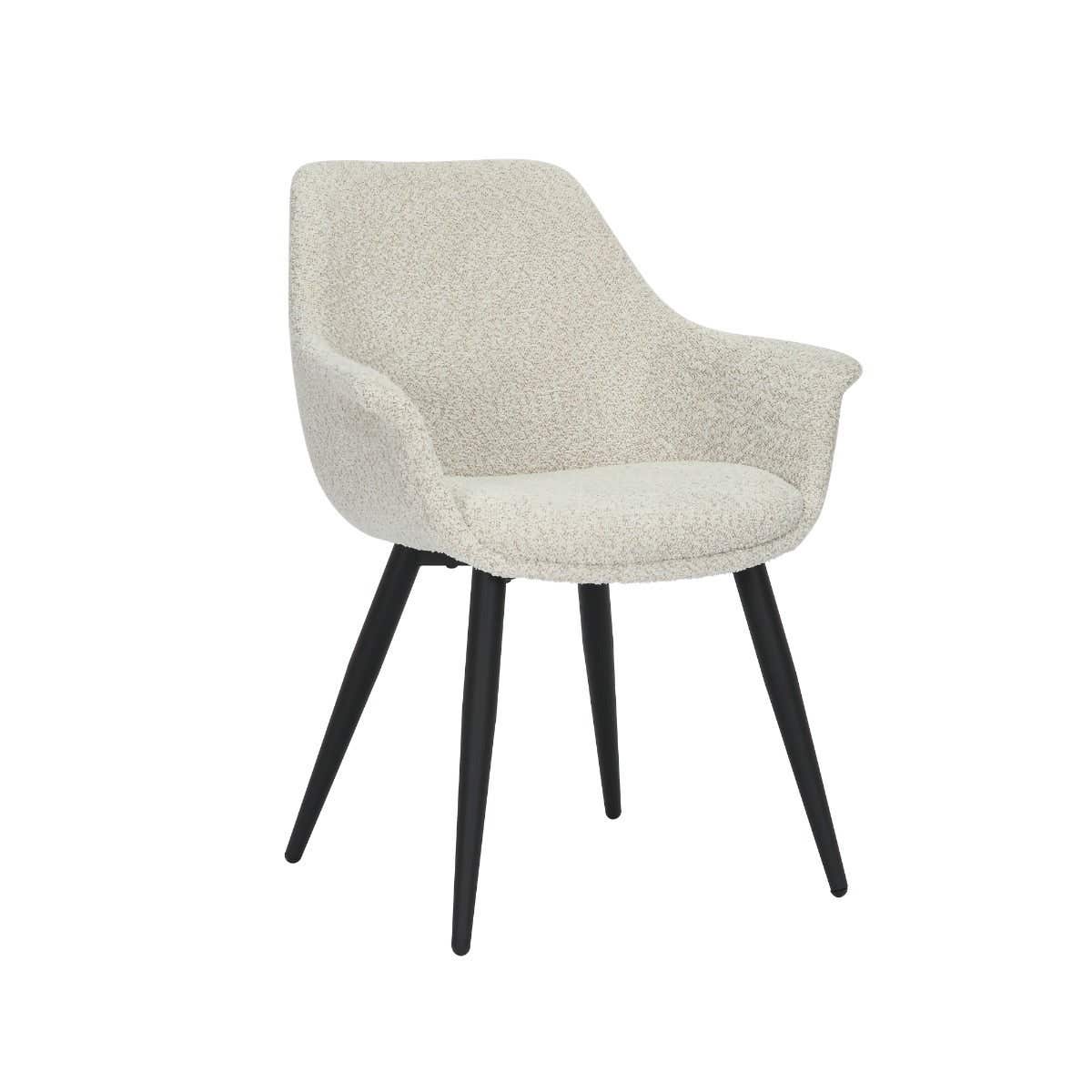 24Seven Eetkamerstoel Lucas Bouclé Offwhite 65 x 62 x 83 cm