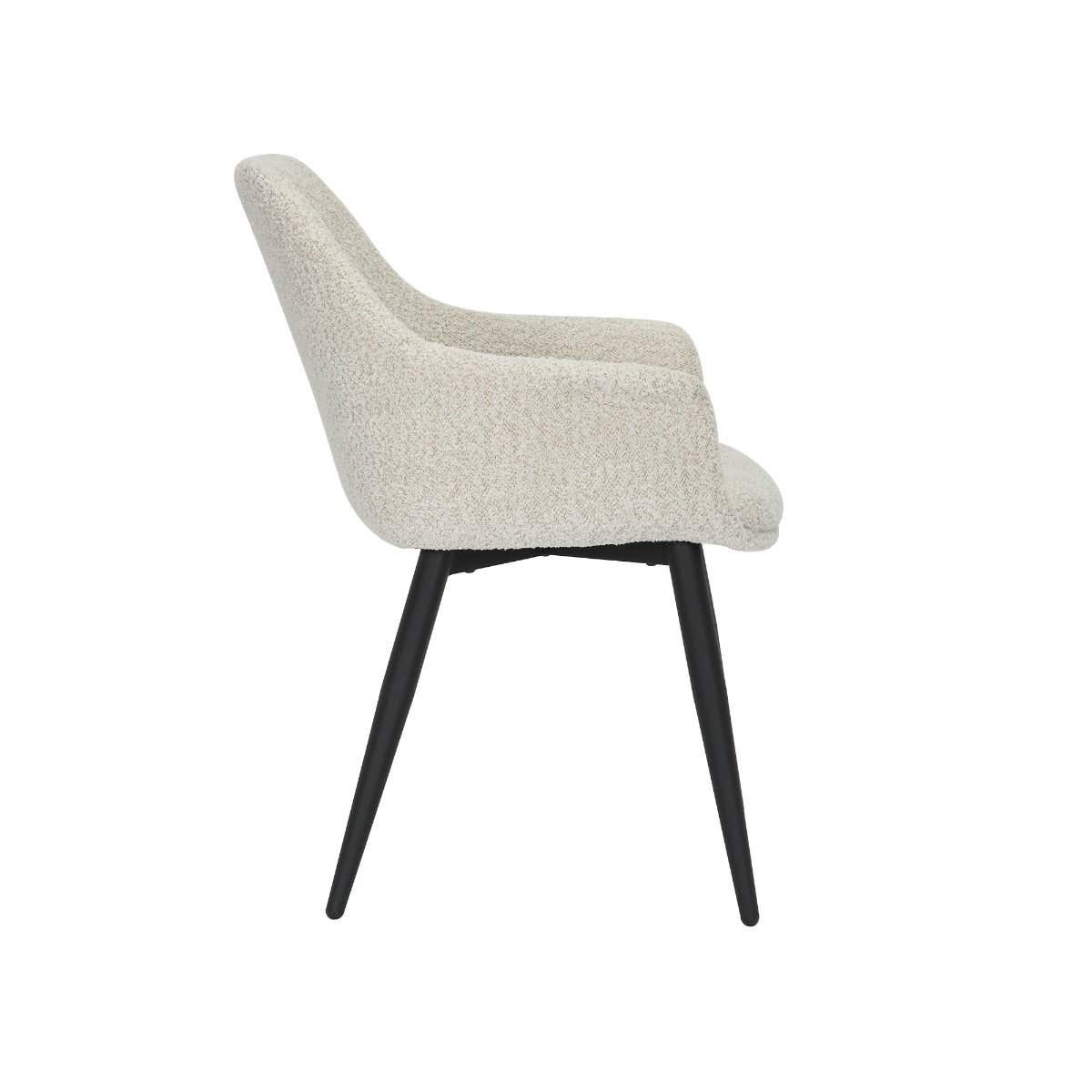 24Seven Eetkamerstoel Lucas Bouclé Offwhite 65 x 62 x 83 cm