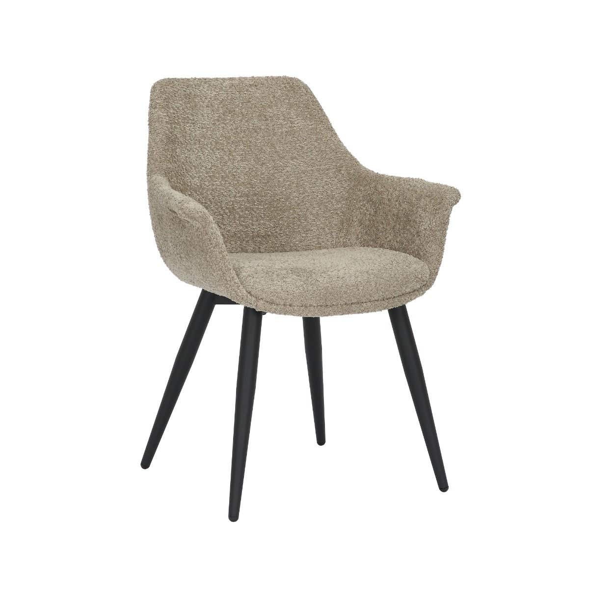 24Seven Eetkamerstoel Lucas Bouclé Liver Grijs 65 x 62 x 83 cm