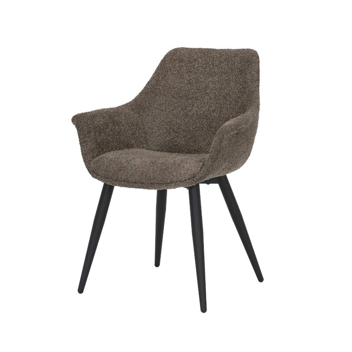 24Seven Eetkamerstoel Lucas Bouclé Taupe 65 x 62 x 83 cm