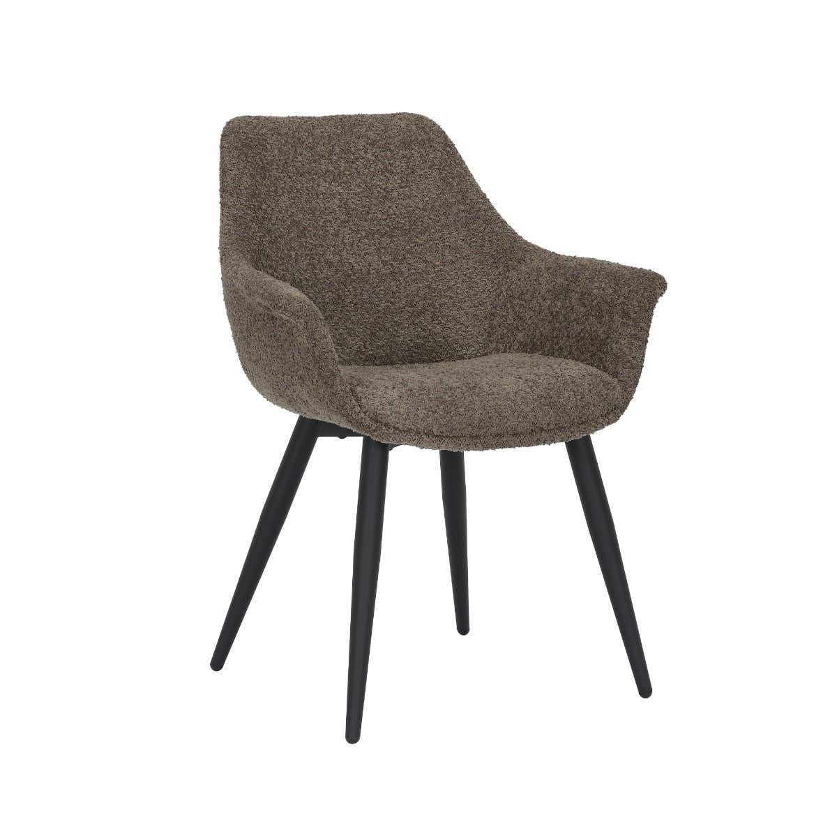 24Seven Eetkamerstoel Lucas Bouclé Taupe 65 x 62 x 83 cm