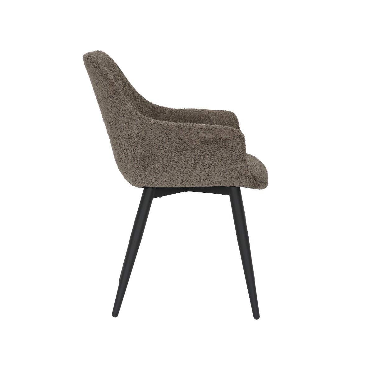 24Seven Eetkamerstoel Lucas Bouclé Taupe 65 x 62 x 83 cm