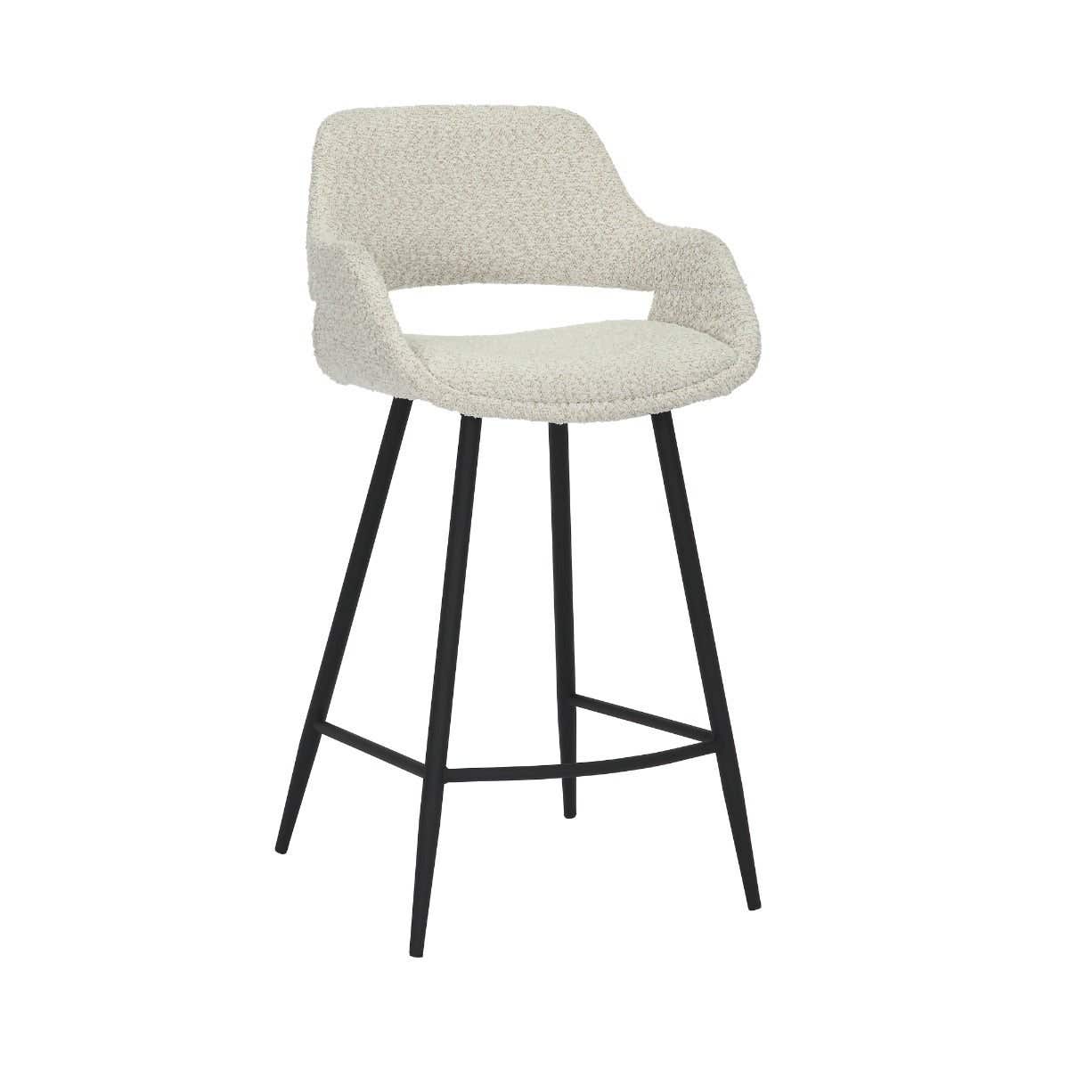 24Seven Barstoel Dario Bouclé Offwhite 50 x 49 x 96 cm