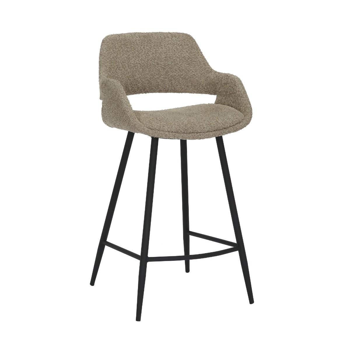 24Seven Barstoel Dario Bouclé Liver Grijs 50 x 49 x 96 cm