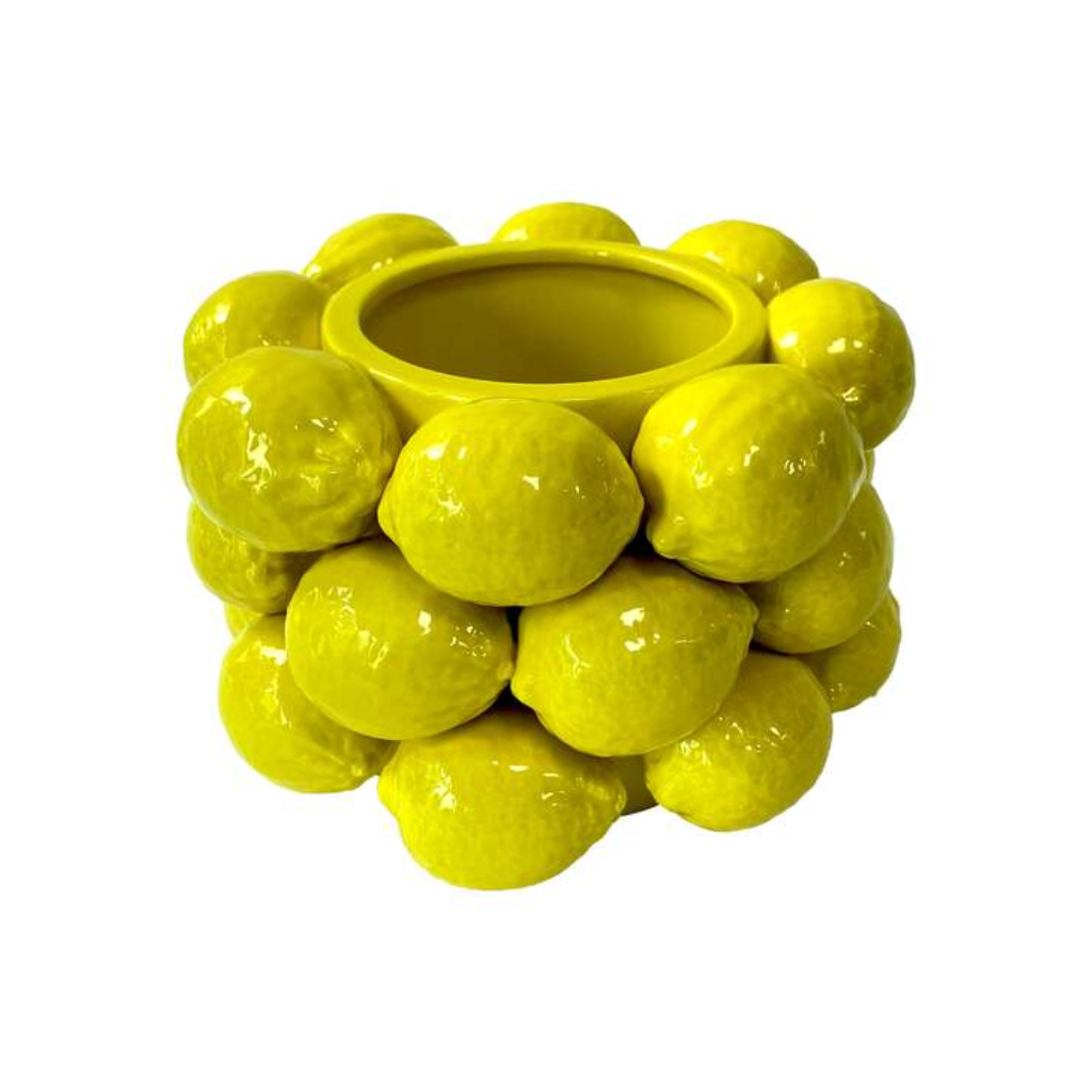 Vaas citroenen geel klein 14 cm