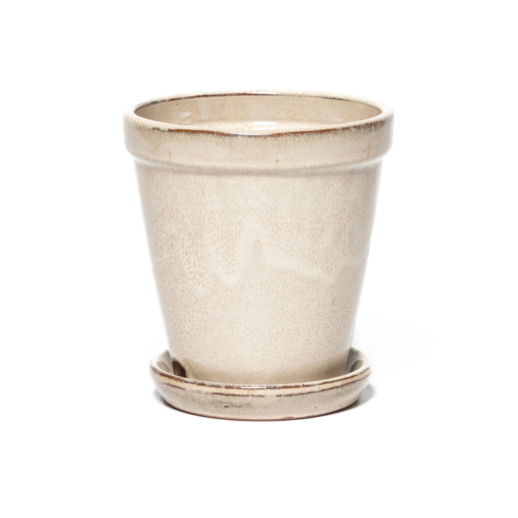 Pot met schotel Cream 16 x 17 cm