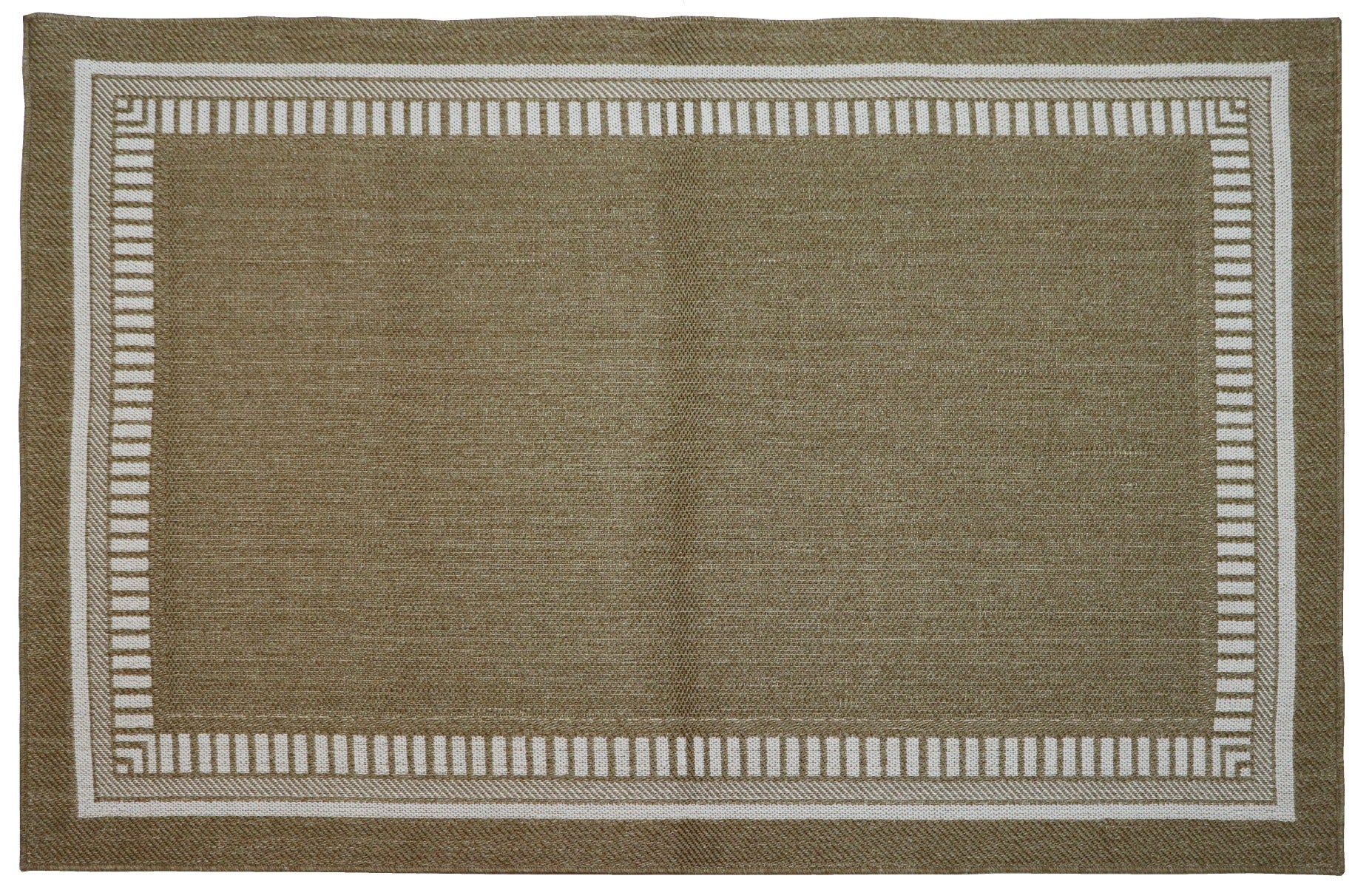 Outdoor vloerkleed border natural/white 160 x 230 cm