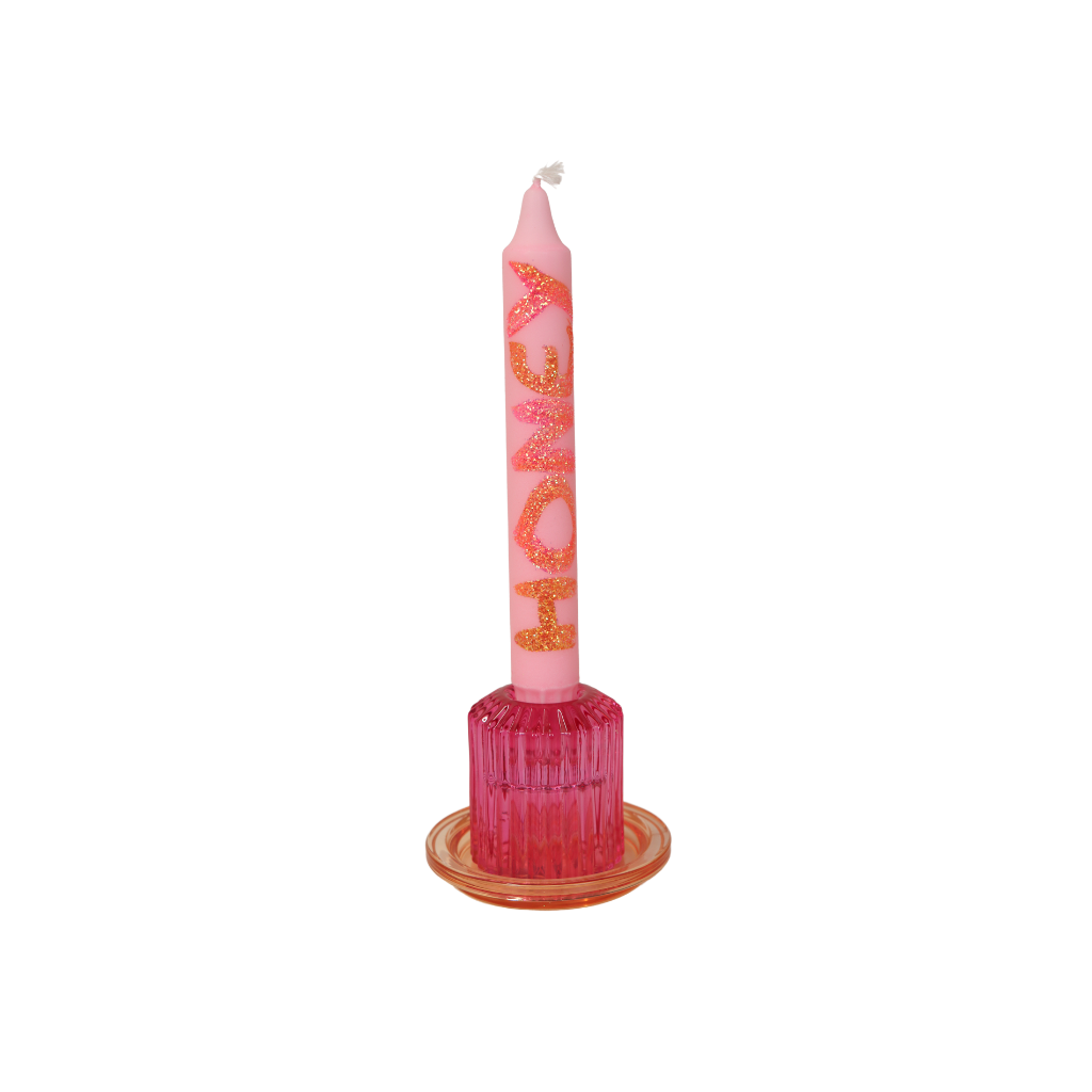 Dinerkaars happy candle design 29 | 2 x 20 cm