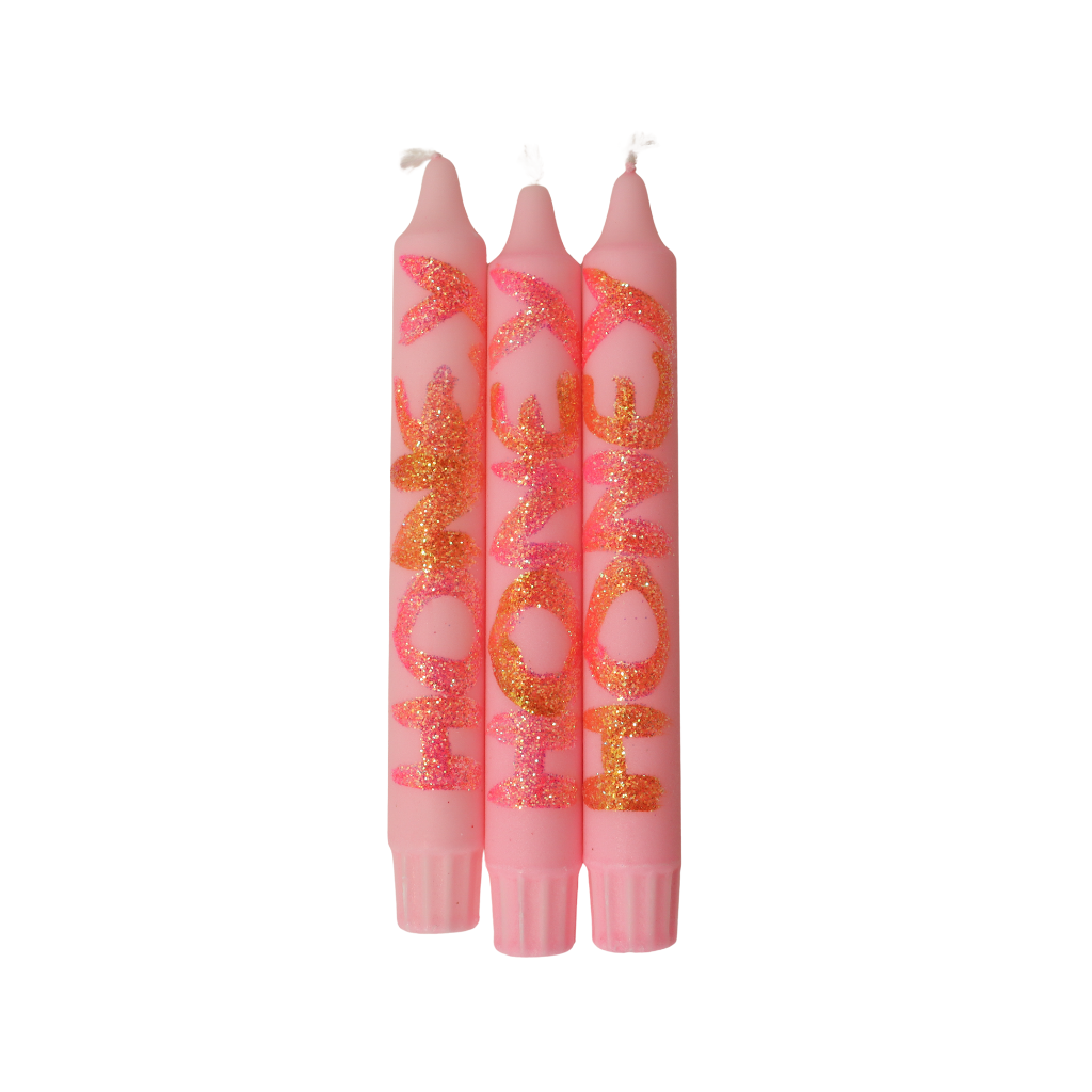 Dinerkaars happy candle design 29 | 2 x 20 cm