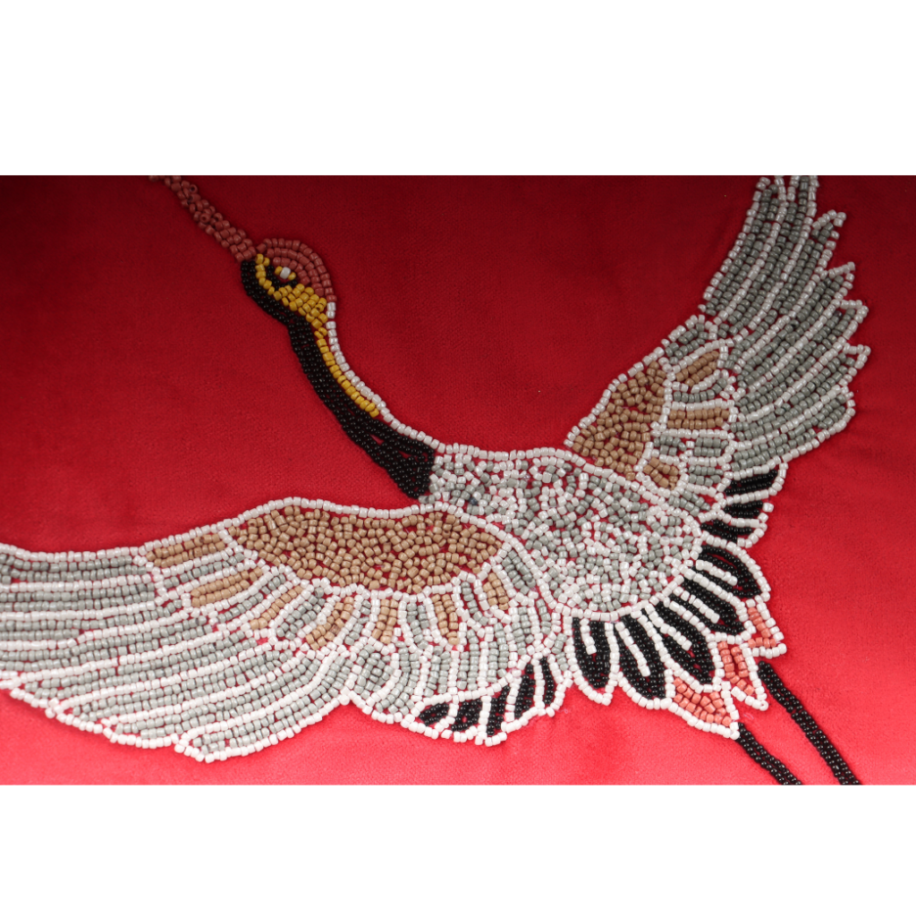 Kussen vogels roze 50 x 50 cm